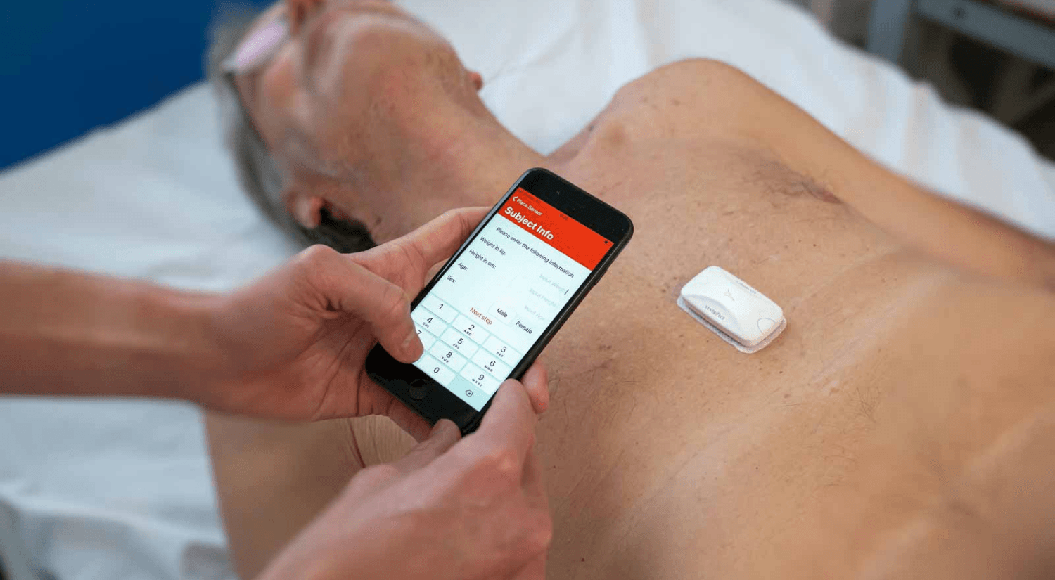 The Ventriject Seismofit device on a patient